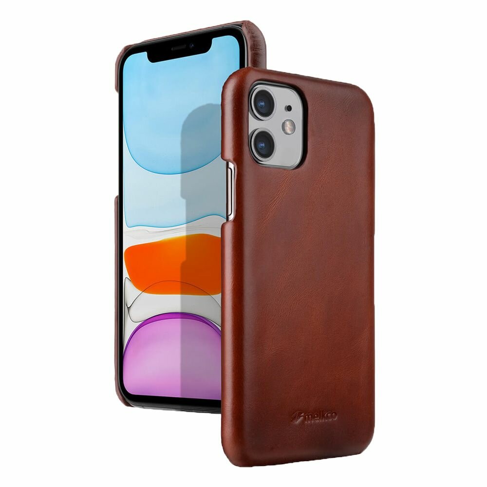 Кожаный чехол накладка Melkco Snap Cover для Apple iPhone 11 (6.1"), коричневый WF
