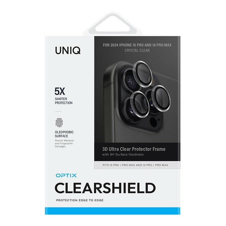 Защитное стекло на камеру iPhone 16 Pro/16 Pro Max, UNIQ OPTIX Camera Lens ClearShield прозрачное