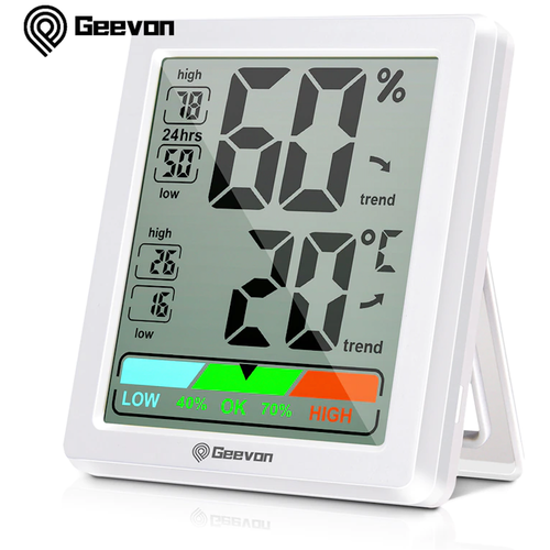 Комнатный термометр-гигрометр с автономным питанием Geevon черный модель g8648 1120₽