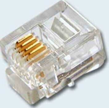 RJ11 (RJ14) коннектор 6p4c телефонный Jett для телефонных линий — фото 1