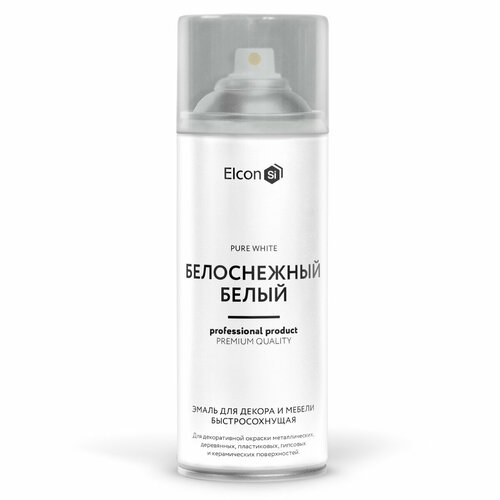 Эмаль для декора и мебели быстросохнущая Elcon белоснежный белый аэрозоль 520 мл 2573₽