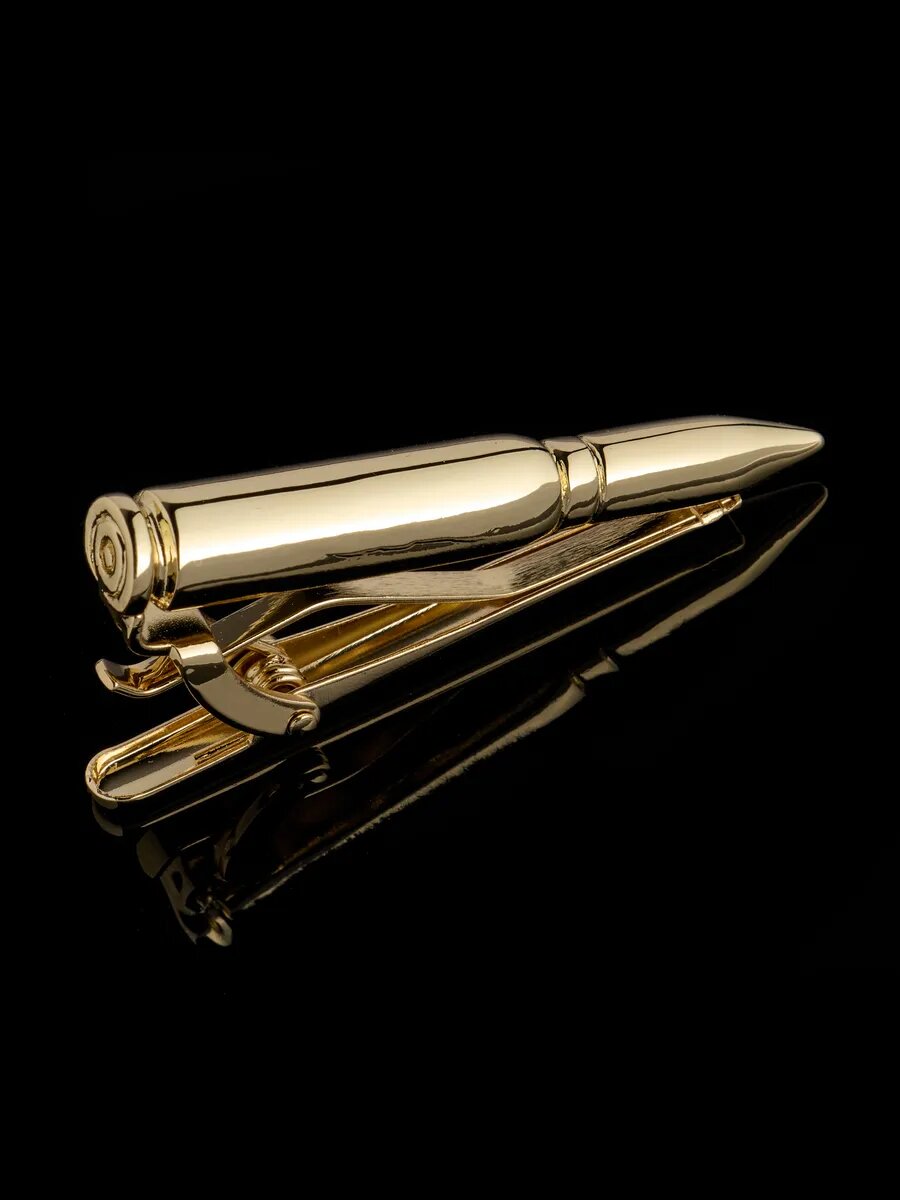 Зажим для галстука ШОПОГОЛИК, желтый — фото 1