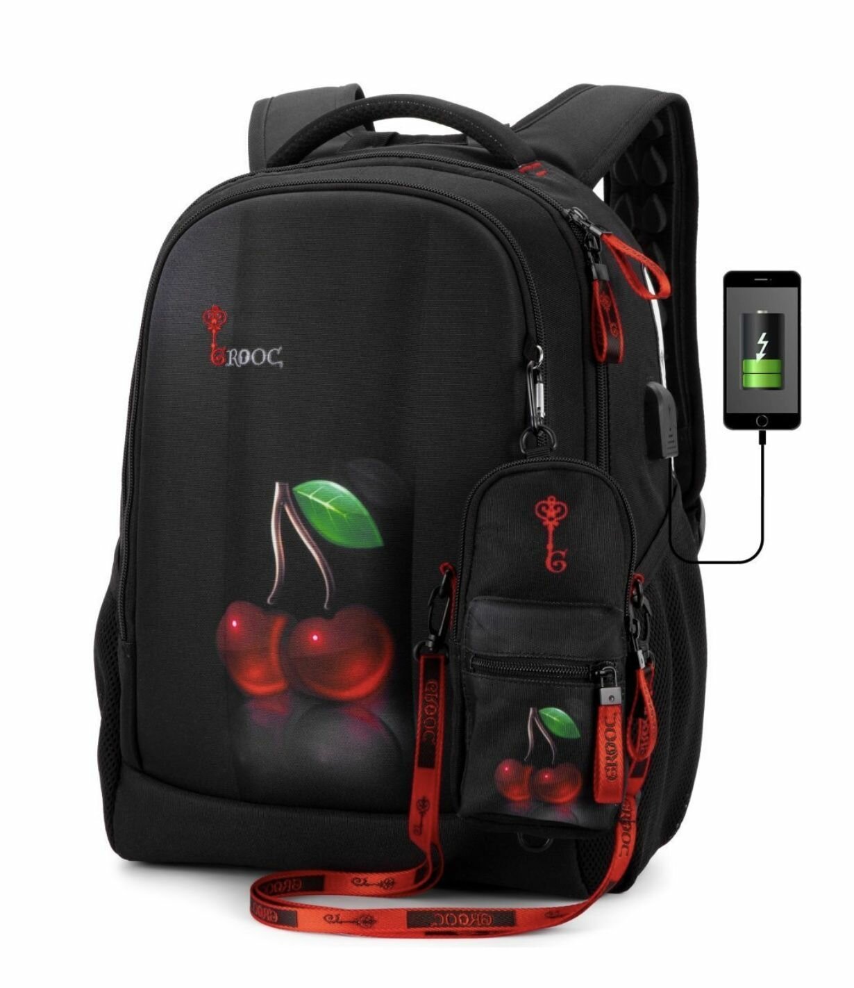 Рюкзак школьный для девочки 3 в 1 с ортопедической спинкой GROOC (грук)