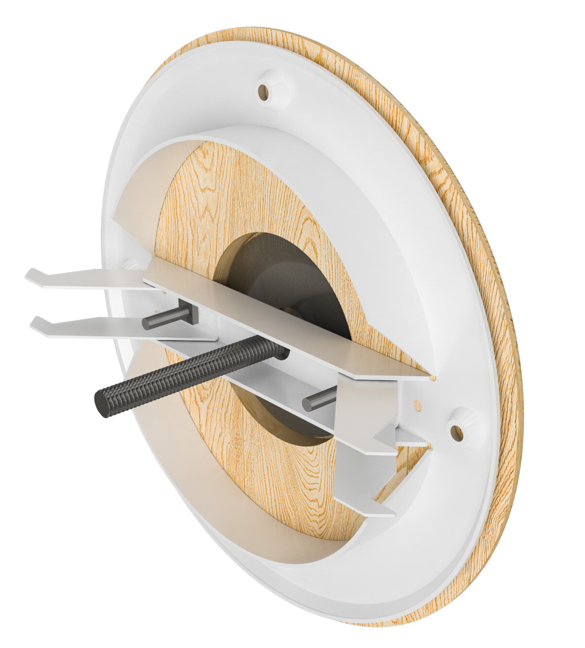 Анемостат для бани сауны 150 сталь, дерево D165 сосна регулируемый — фото 1