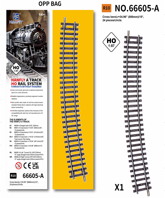 Рельсы для железной дороги HanFly Metal Model Train метал 1шт - HF66605-A