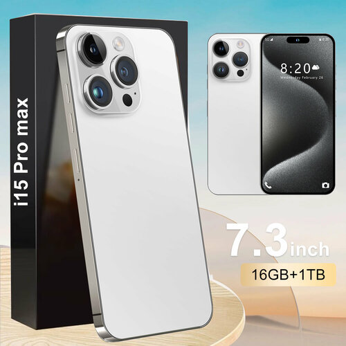 I15ProMax Смартфон с поддержкой русского языка 73 капсульный экран сеть 5G RAM 16GB1TB android 13 темно-синий 6086₽