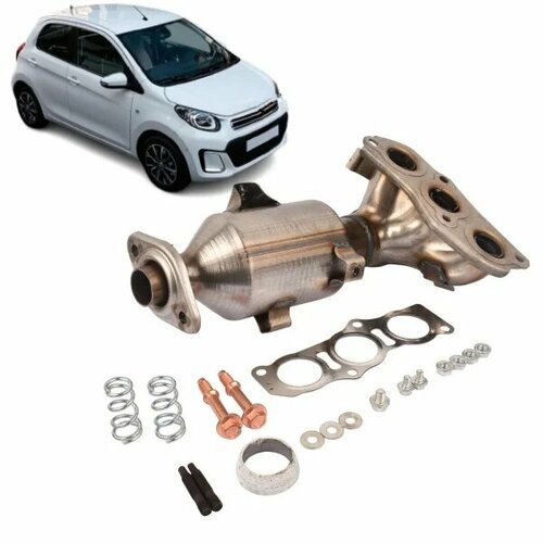 Каталитический нейтрализатор с комплектом прокладок 0342L5 0342K8 для Citroen C1 Peugeot 107 Toyota Aygo 0342 K0 9559₽