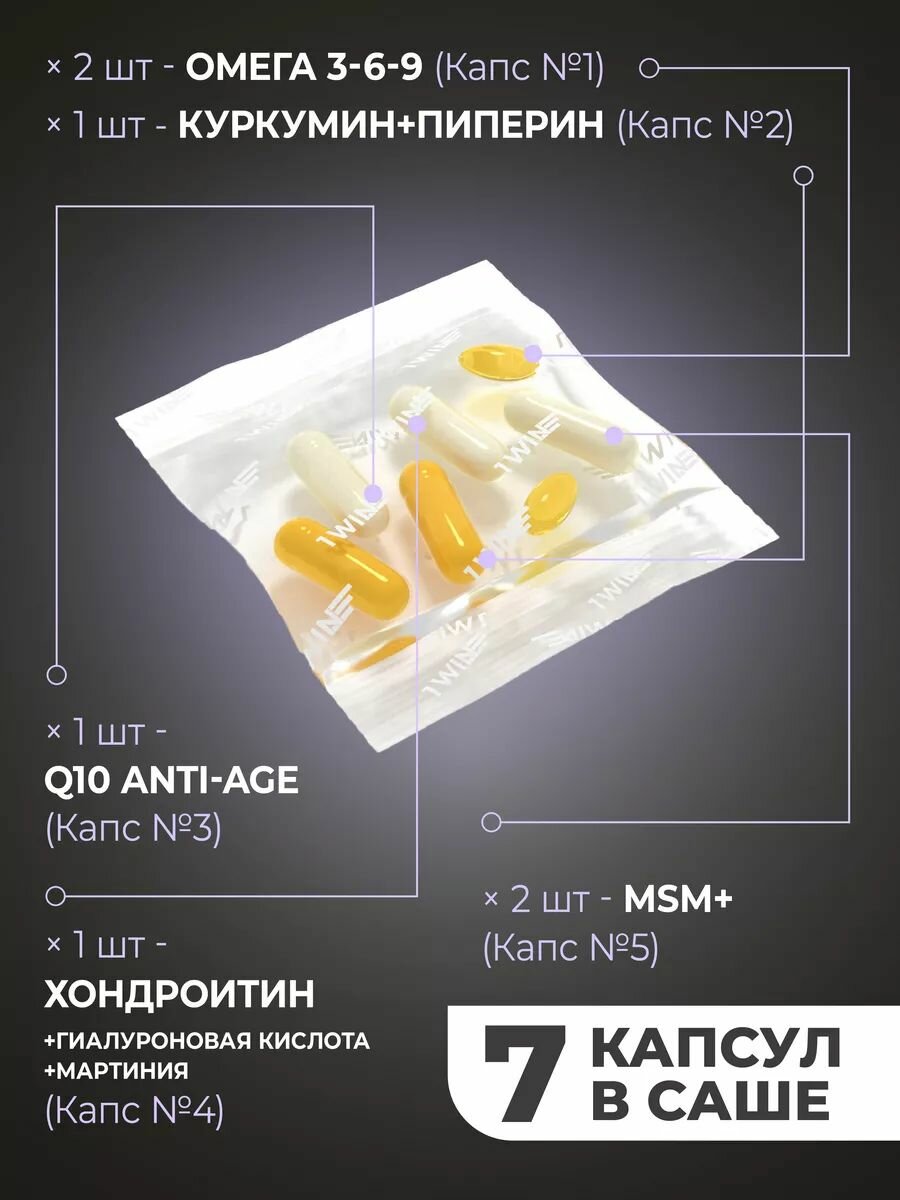 Пакет здоровья (Хелc пак) 1WIN Joint support Нealth pack для поддержания суставов и молодости, 30 саше-пакетов — фото 1
