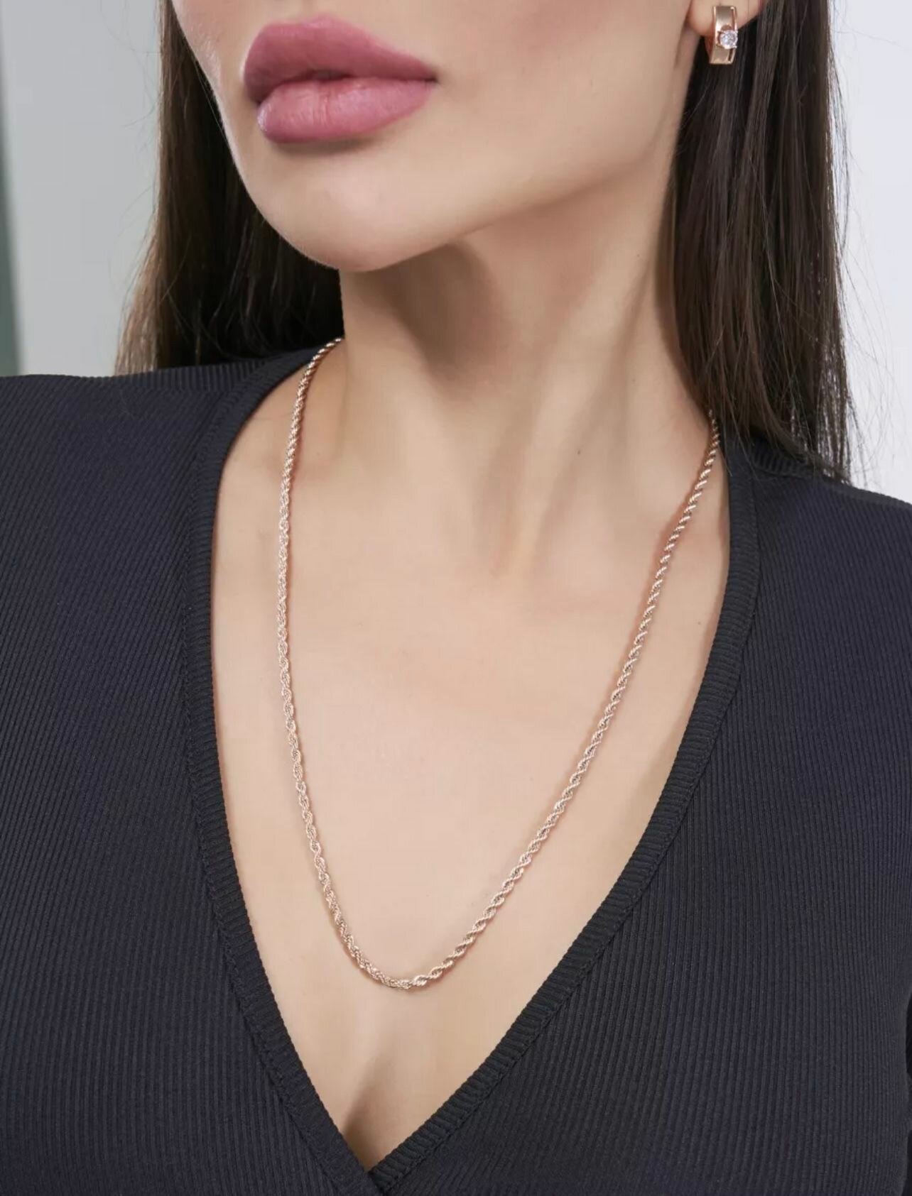 Цепь SOKOLLAIK, 1 шт., длина 60 см, розовое золото — фото 1