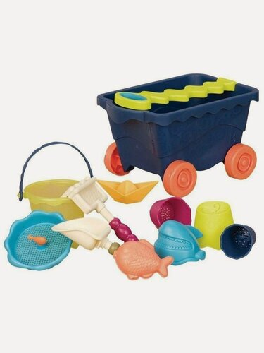 Изображение товара B.TOYS (BATTAT) Тележка с игровым набором для песка 10 предметов для детей от 1,5 лет