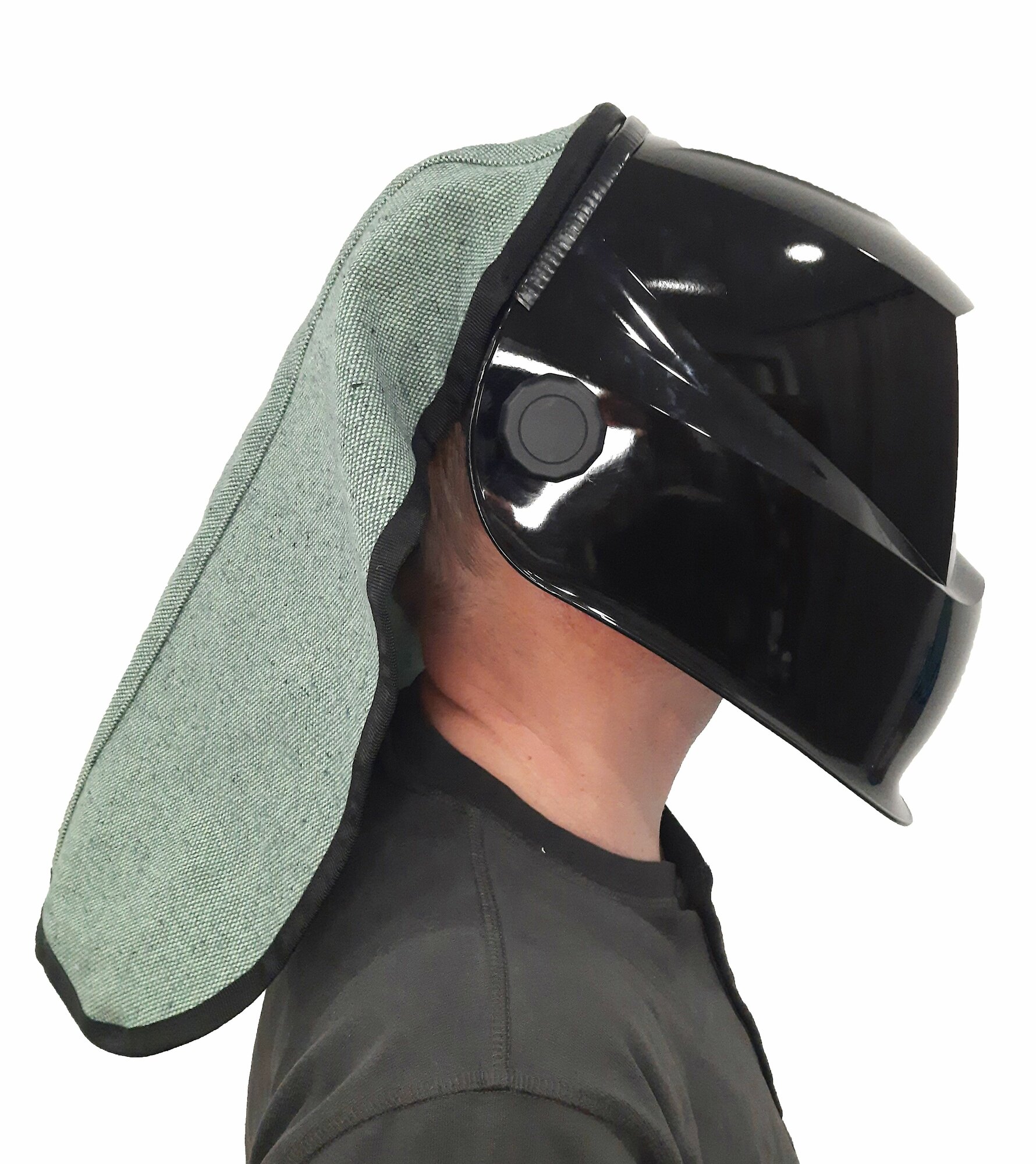 Капюшон для маски сварщика ALEXXLINE, огнеупорное, для маски сварщика, брезент — фото 1