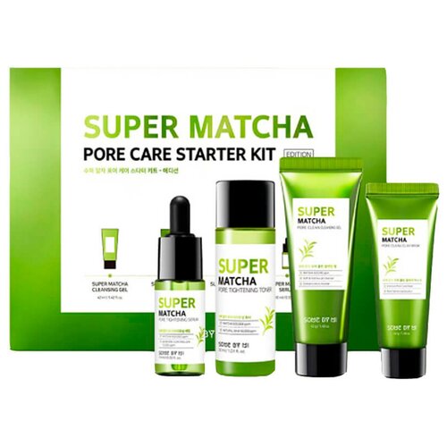 Набор SOME BY MI Super Matcha Pore Care Starter Kit: пенка, глиняная маска, тонер, сыворотка