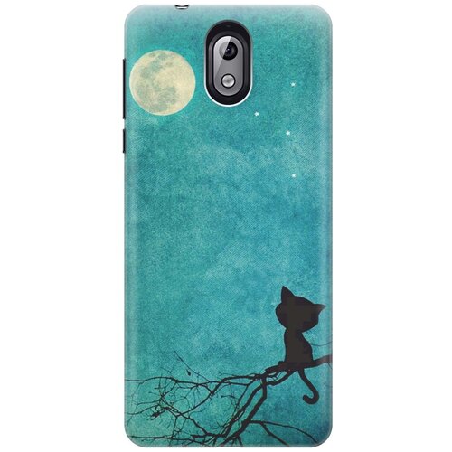 фото Re:pa накладка transparent для nokia 3.1 с принтом "котенок и луна"