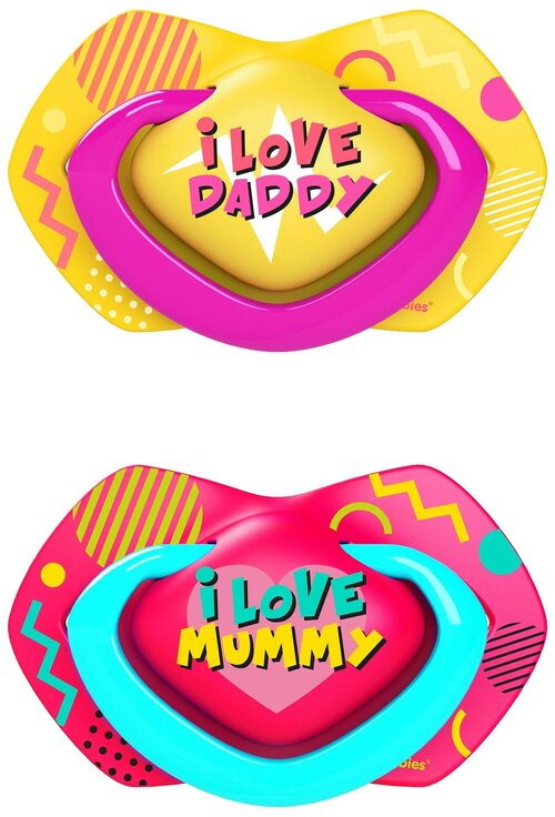 Пустышка силиконовая симметричная Canpol Babies Neon Love 18 м, 2 шт., розовый