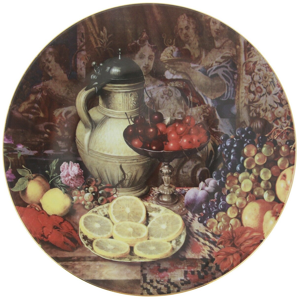 Тарелка настенная 27см декор "Натюрморт с фруктами"