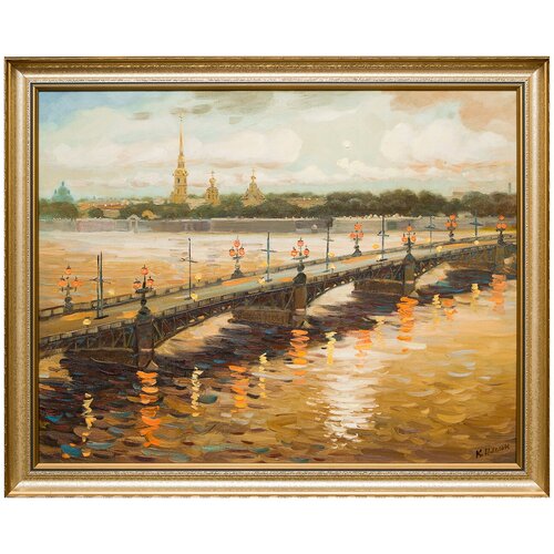 фото Картина маслом "троицкий мост" ильин русская живопись