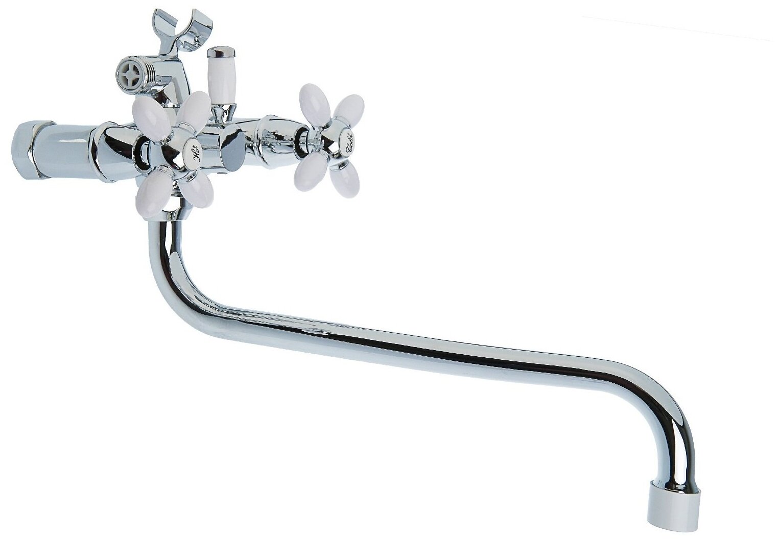 Accoona Смеситель для ванны Accoona A7182G, двухрычажный, белый/хром