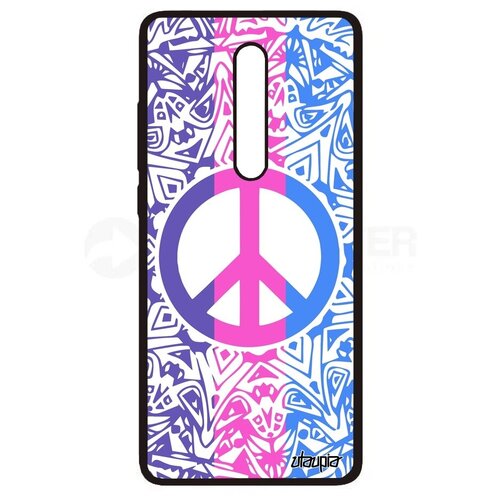 фото Защитный чехол на смартфон // xiaomi mi 9t pro // "peace and love" мир и любовь стрит-арт, utaupia, цветной
