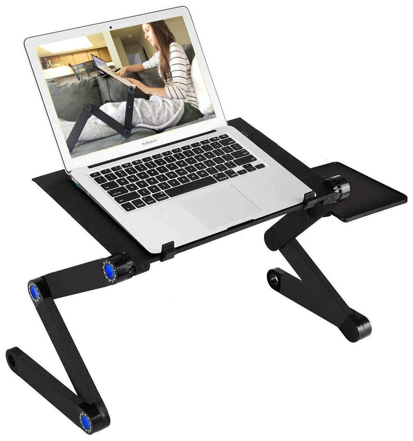 Складной стол трансформер для ноутбука SimpleShop с воздушным охлаждением и подставкой для мыши столик в кровать Laptop table