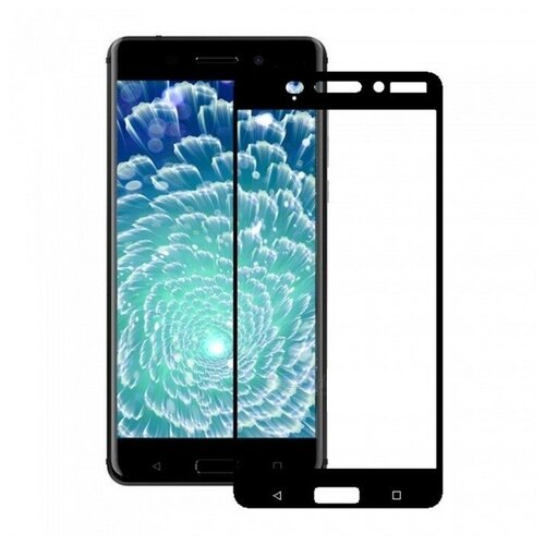 Защитное стекло 3D для Nokia 6 черное на полный экран