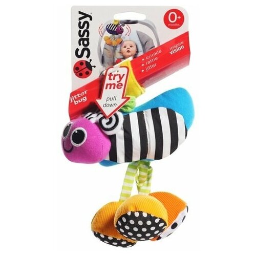 Пчелка подвеска мягкая погремушка - подвеска шелестит для детей от 0 месяцев 80167EP