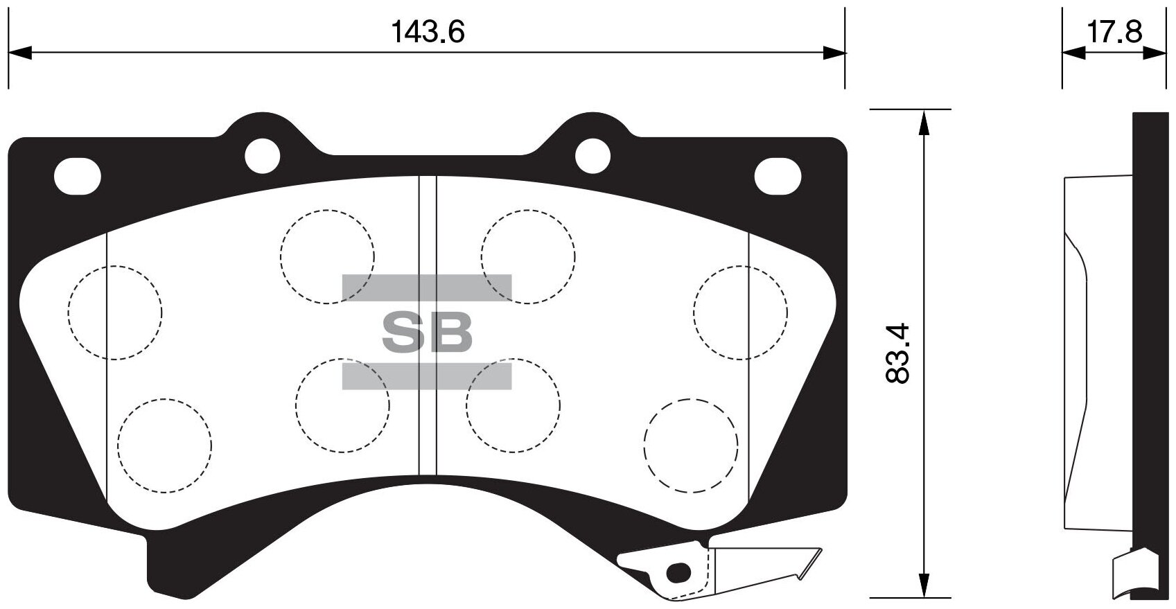 Дисковые тормозные колодки передние SANGSIN BRAKE SP1381 (4 шт.)