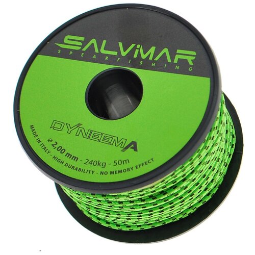 Линь Salvimar Dyneema, 2.0 мм нагрузка до 240 кг зеленый 10 метров линь salvimar dyneema зеленый диам 2 мм 240 кг 30 м