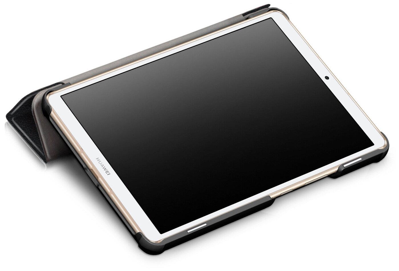 Чехол-обложка MyPads для Lenovo Tab 4 10 Plus TB-X704L/F тонкий умный кожаный на пластиковой основе с трансформацией в подставку золотой