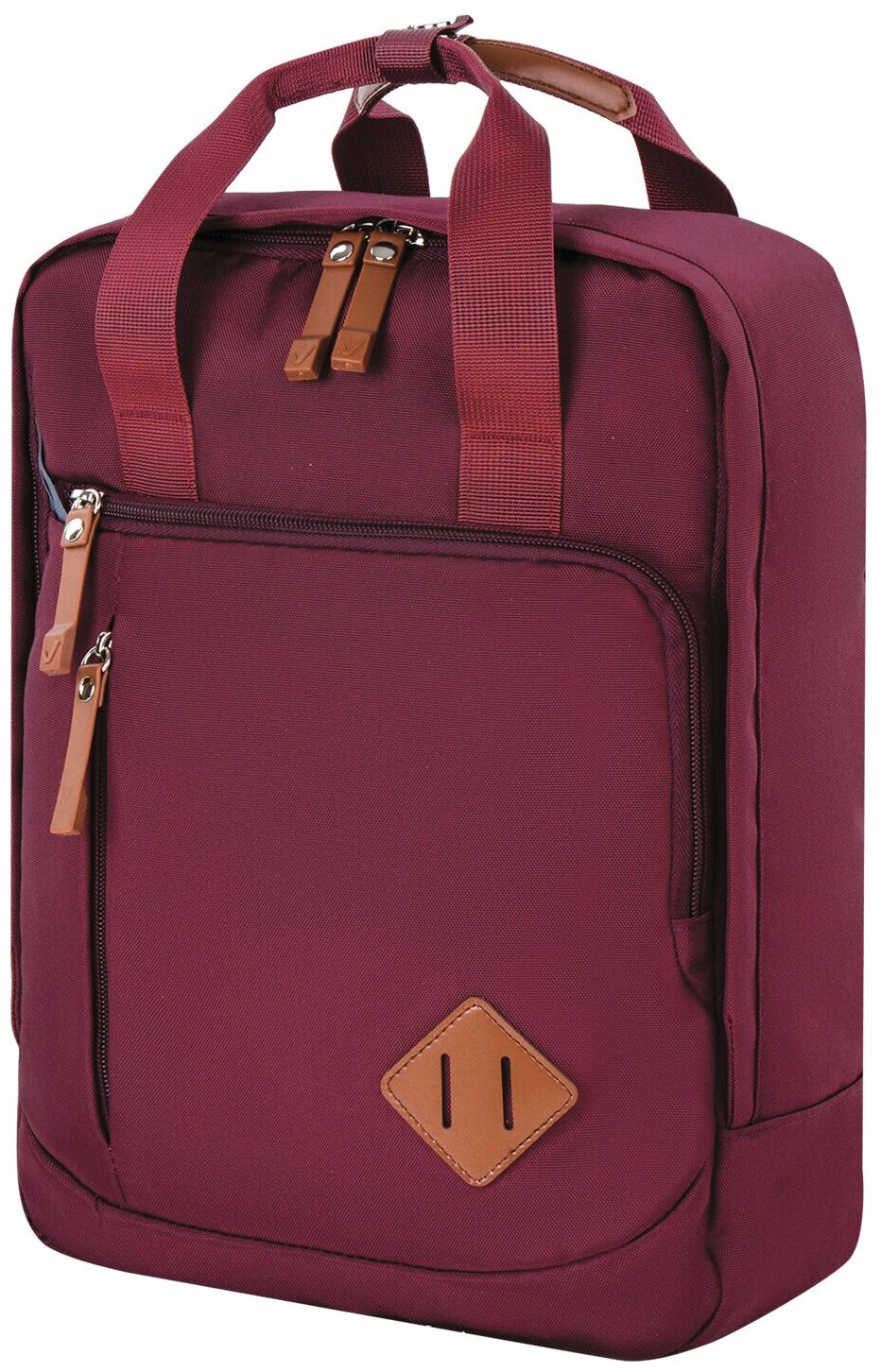 Рюкзак молодежный Brauberg Friendly, бордовый, 37х26х13 см (270090)