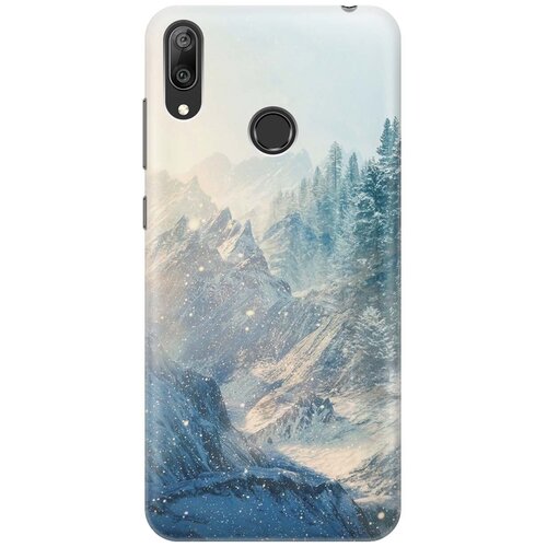 Ультратонкий силиконовый чехол-накладка для Huawei Y7 Prime (2019) с принтом Снежные горы и лес ультратонкий силиконовый чехол накладка для huawei y7 prime 2019 с принтом снежные горы и лес
