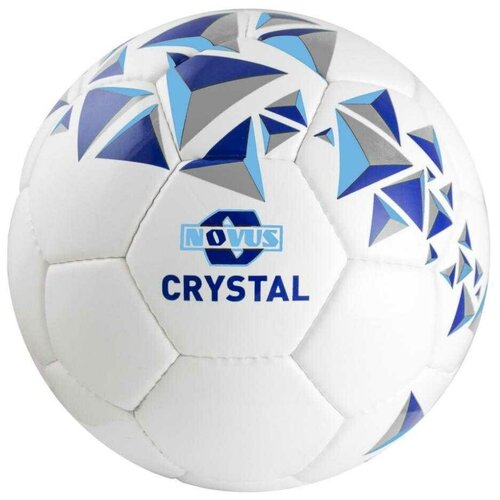 фото Мяч футбольный atemi crystal junior, pvc, бел/син/гол, р.5, 7-10лет, р/ш, окруж 68-70 novus