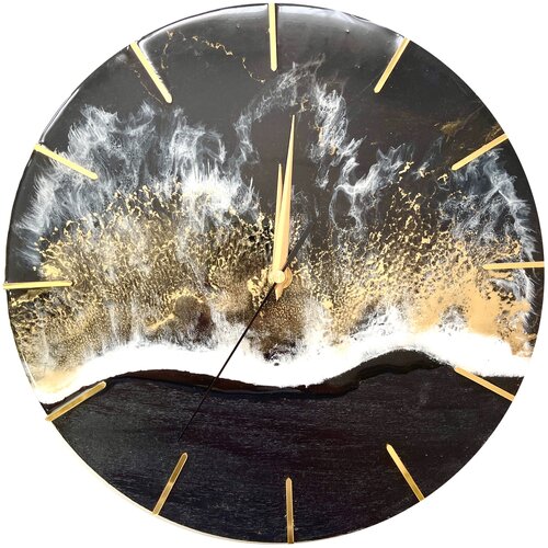 Часы из эпоксидной смолы ручной работы Черное море Tasha Shirokikh