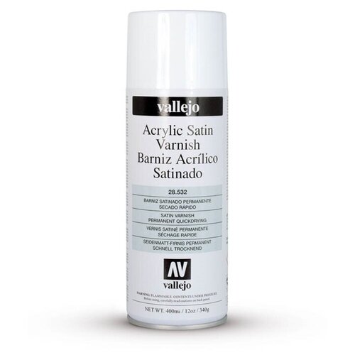 Акриловый полуматовый лак Vallejo серии Aerosol Varnish - Acrylic Matt Spray Varnish 28532 (400 мл)