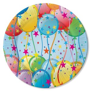 ND Play Тарелки одноразовые бумажные Шары, 23 см Тарелки "Шары" диаметром 23 см выполнены из