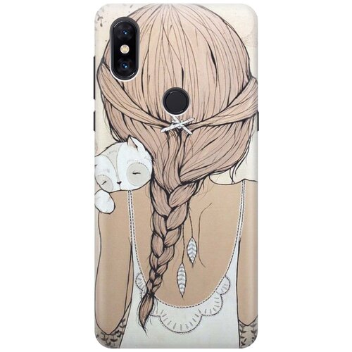 фото Re:pa накладка transparent для xiaomi mi mix 3 с принтом "девочка в обнимку с котом"