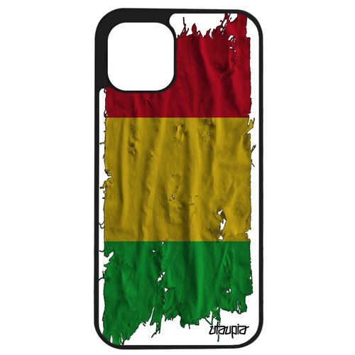 фото Защитный чехол для телефона // apple iphone 12 pro max // "флаг мали на ткани" патриот страна, utaupia, белый