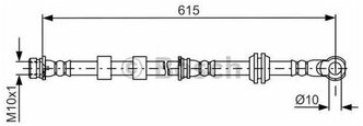 Шланг тормозной Bosch 1987481842 для Mitsubishi ASX, Lancer VIII