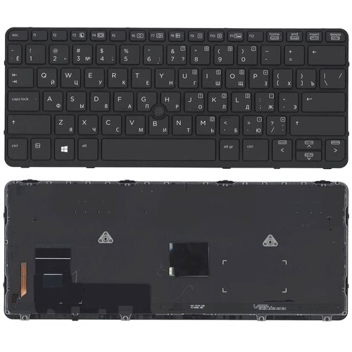 Клавиатура для ноутбука HP EliteBook 720 G1 820 G1 черная с черной рамкой указателем и подсветкой 3092₽