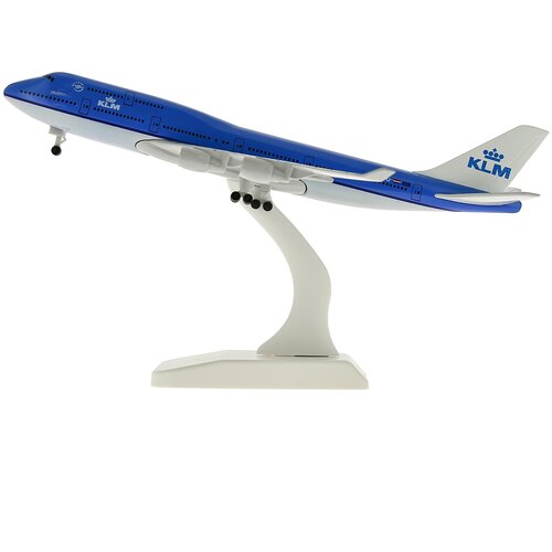 фото Модель металлического самолета боинг 747 klm, на шасси, длина 20 см. крылья