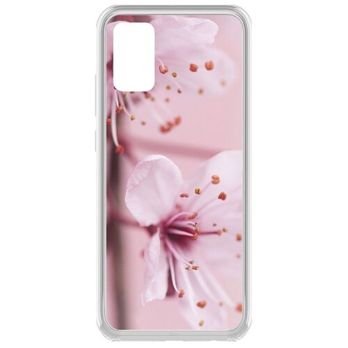 чехол накладка krutoff soft case женский день розовый пион для samsung galaxy a02s a025 черный Чехол-накладка Krutoff Clear Case Женский день - Весна для Samsung Galaxy A02s (A025)