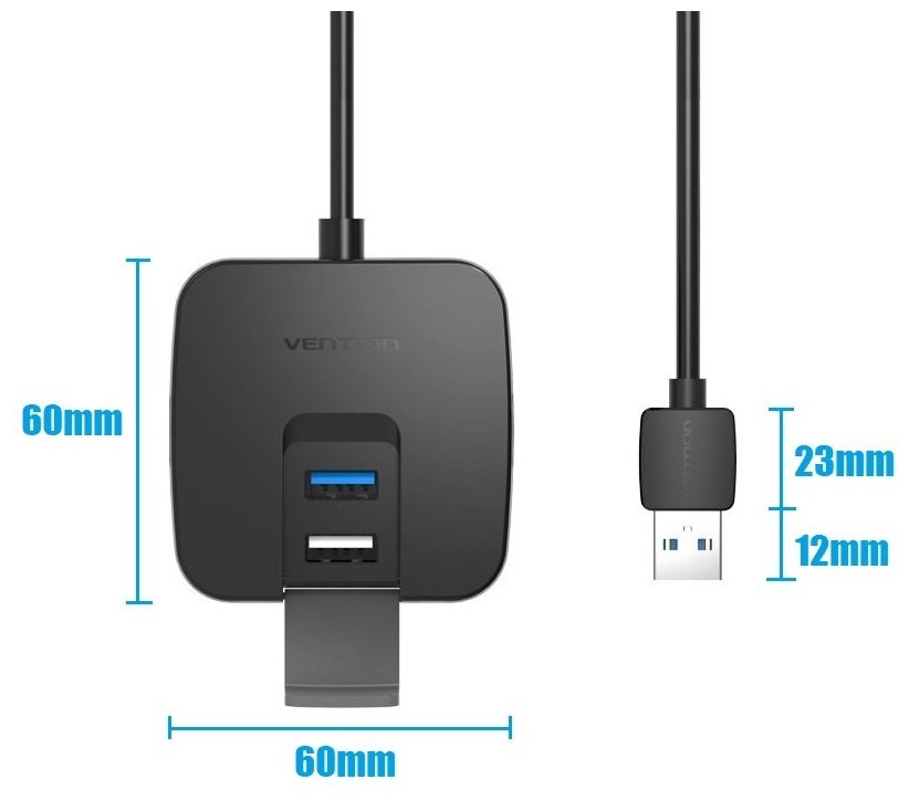 USB HUB на 4 порта длина 05 метра VENTION разветвитель OTG USB 20 USB 30 для периферийных устройств арт CHABD
