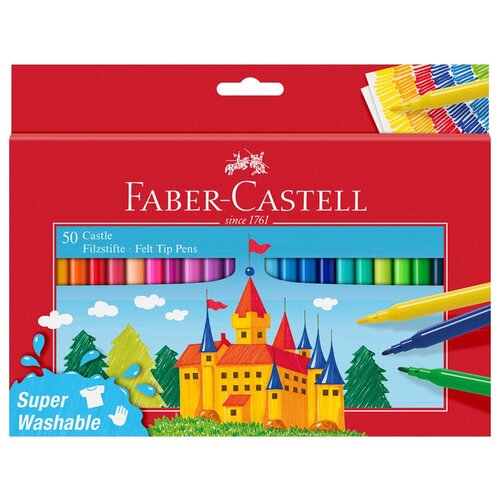 фото Faber-castell фломастеры "замок", в карт. коробке, 50 шт.