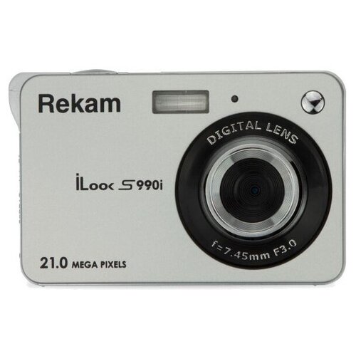 Фотоаппарат Rekam iLook S990i серебристый 21Mpix 27 720p SDHCMMC CMOS IS elLi-Ion 641700₽