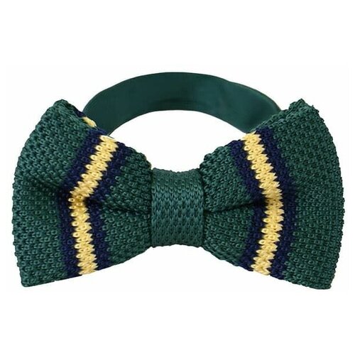 Галстук-бабочка / Street Soul / Jazzman Вязаный галстук Двойная полоска / тёмно-зелёный с полосками (One size)