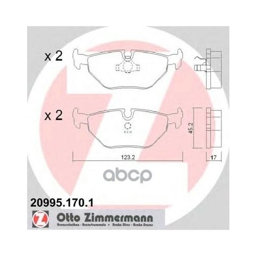 Колодки Тормозные Дисковые Zimmermann арт. 20995.170.1