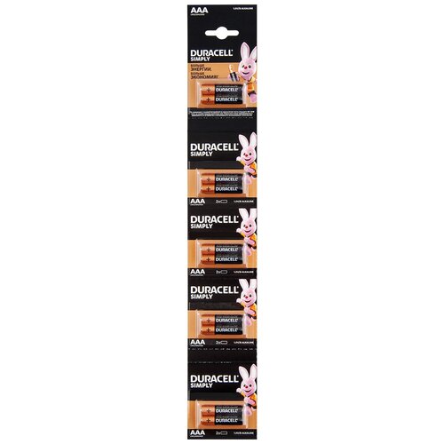 Батарейка алкалиновая AAA LR03 1.5V Duracell Basic MN2400, 10 шт. батарейка алкалиновая duracell lr03 mn2400 aaa 1 5v упаковка 2 шт lr03 mn2400 bl 2