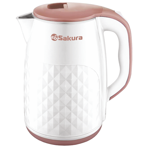 Чайник Sakura SA-2165 RU, белый/бежевый чайник электрический cristiane 1 7 л с дисковым нагревателем