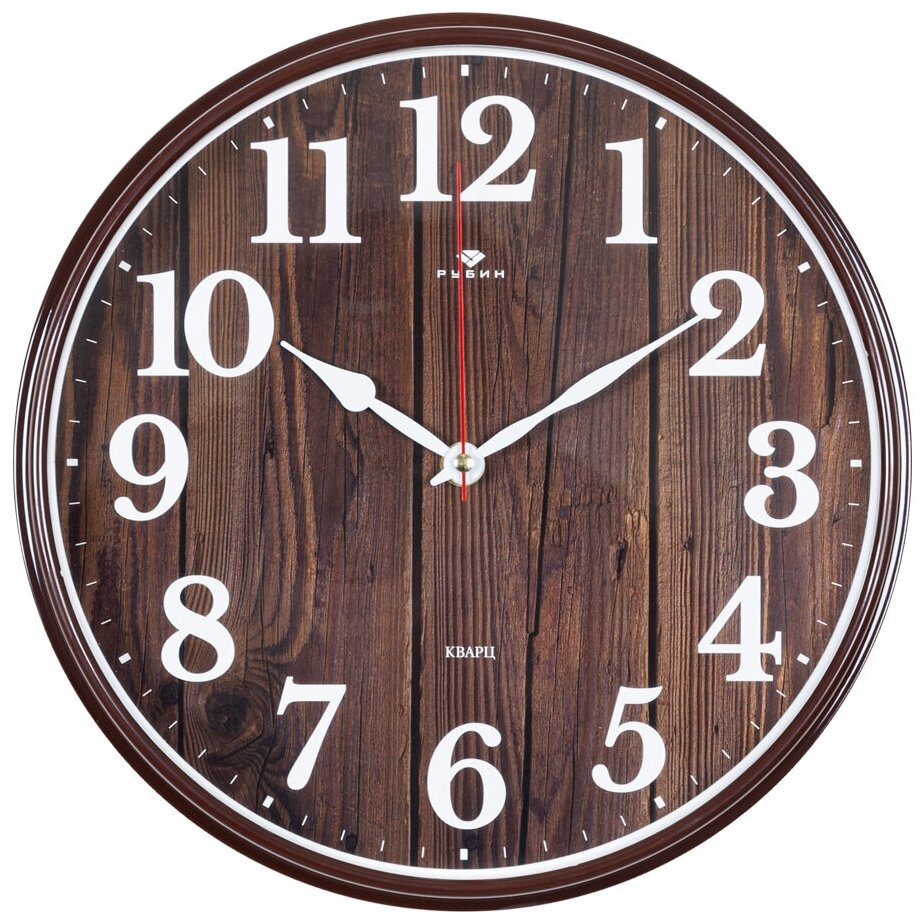 Настенные круглые часы Рубин Эко / арабские цифры / для дома, гостиной, спальни / диаметр 29 см