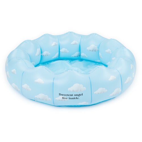 121019, Надувной бассейн детский Happy Baby, 35 литров, диаметр 55 см, 1 камера, голубой с облаками
