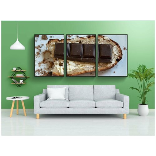 фото Набор модулных постеров для интерьера "тост, пробовать, шоколад" 60x90 см. в тубусе, без рамки lotsprints